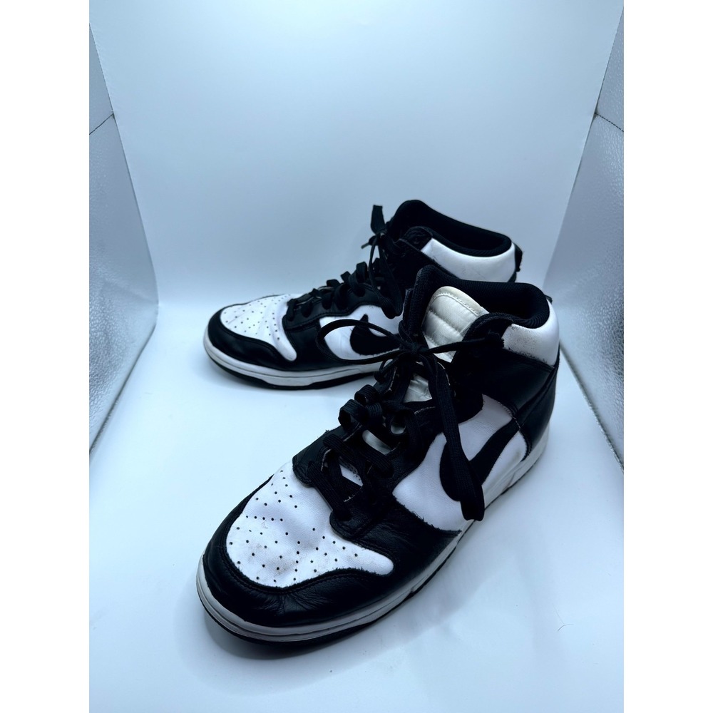 Nike‎ Dunk High DD1399-105 Mens 8.5 Sneaker Black White Leather Lace Up Shoes